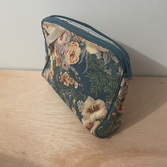 Diane Von Furstenberg floral makeup pouch travel bag w zipper - Picture 7 of 12